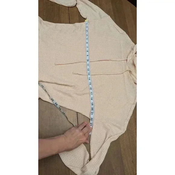 Women's waffle knit cream hoodie by Lauren Conrad size M - Picture 5 of 6